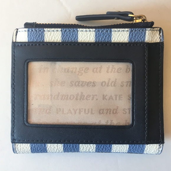 New KATE SPADE Adalyn Mini Wallet ~ Navy Gingham - Picture 3 of 6